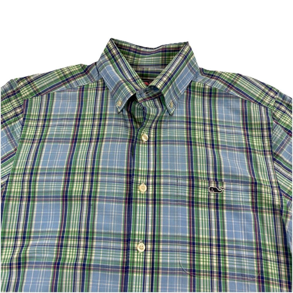 Vineyard Vines Slim Fit Tucker Shirt Button Up Mens Small Plaid Colorful